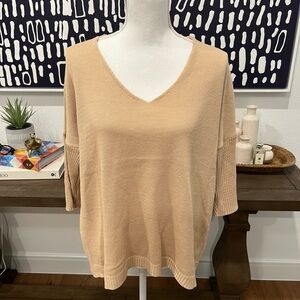NWOT Women’s 3/4 Sleeve Camel Sweater - XXL